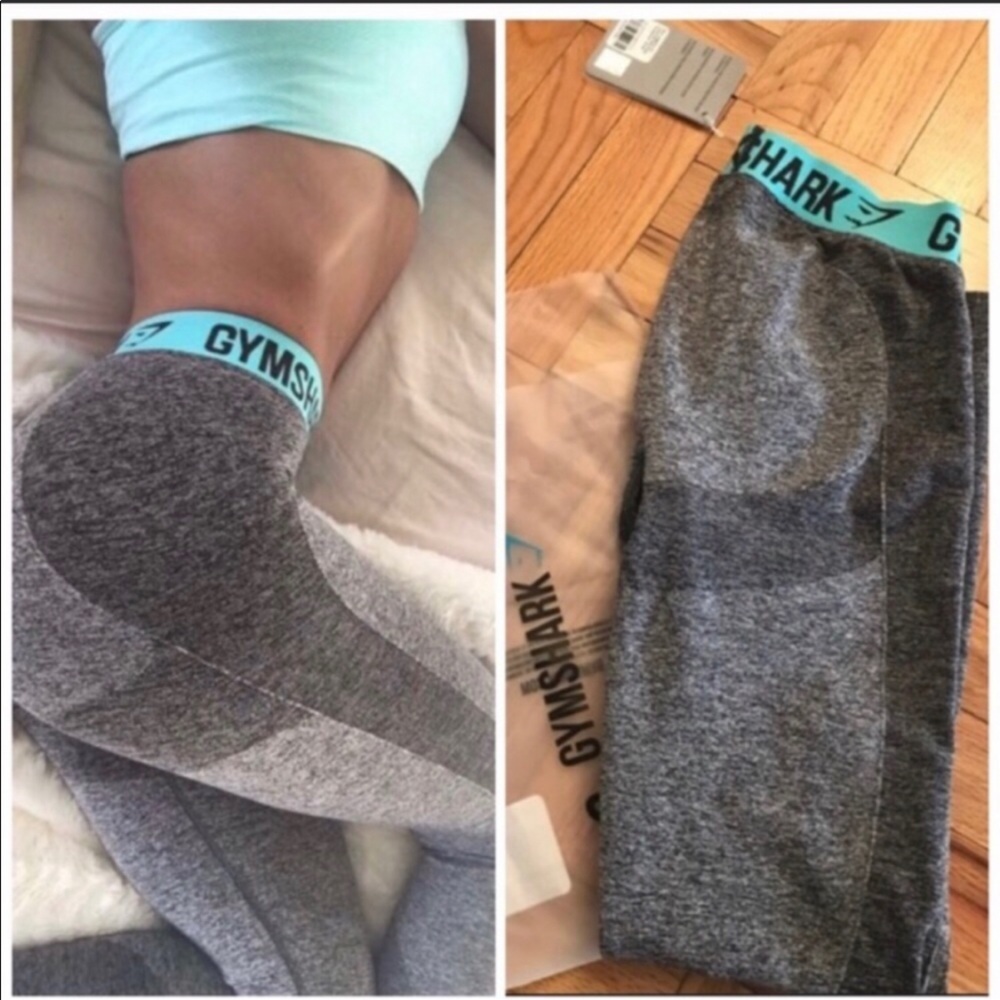 Gymshark Flex Turquoise & Gray high waist legging